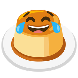 face with tears of joy and custard