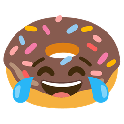 face with tears of joy and doughnut