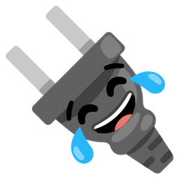 face with tears of joy and electric plug
