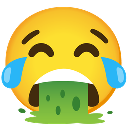 face with tears of joy and face vomiting