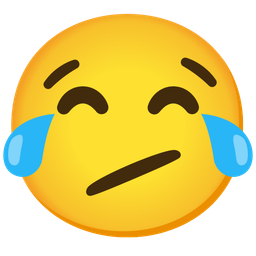 face with tears of joy and face with diagonal mouth