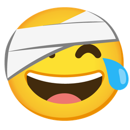 face with tears of joy and face with head-bandage