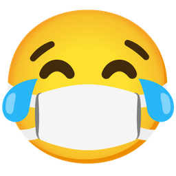 face with tears of joy and face with medical mask