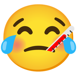 face with tears of joy and face with thermometer
