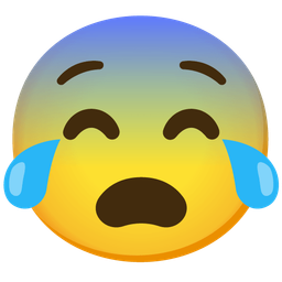 face with tears of joy and fearful face