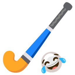 face with tears of joy and field hockey