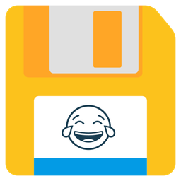 face with tears of joy and floppy disk