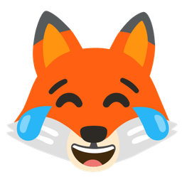 face with tears of joy and fox