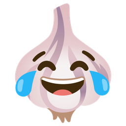 face with tears of joy and garlic