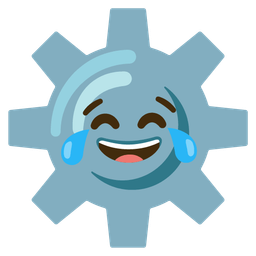 face with tears of joy and gear