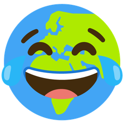 face with tears of joy and globe showing Europe-Africa
