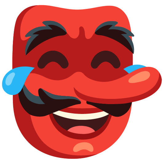 face with tears of joy and goblin