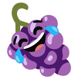 face with tears of joy and grapes