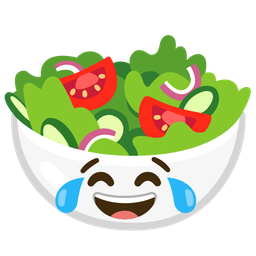 face with tears of joy and green salad