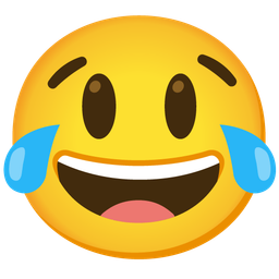 Face with tears of joy and Grinning face with big eyes