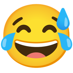 Face with tears of joy and Grinning face with sweat