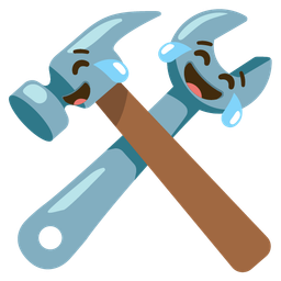 face with tears of joy and hammer and wrench