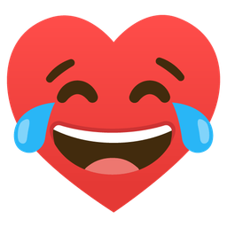 face with tears of joy and heart suit