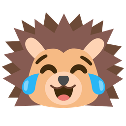 face with tears of joy and hedgehog