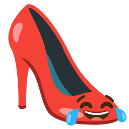 face with tears of joy and high-heeled shoe