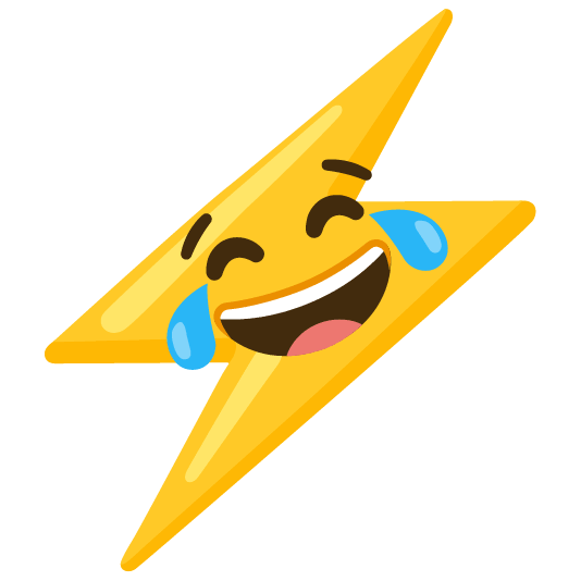 face with tears of joy and high voltage