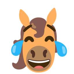 face with tears of joy and horse