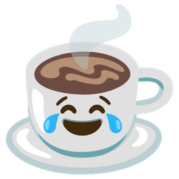 face with tears of joy and hot beverage