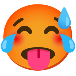 face with tears of joy and hot face