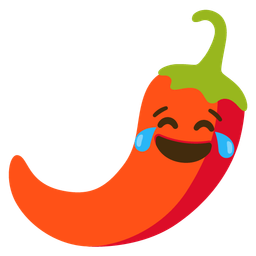face with tears of joy and hot pepper