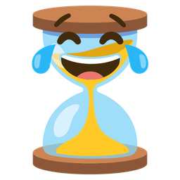 face with tears of joy and hourglass not done