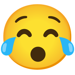 face with tears of joy and hushed face