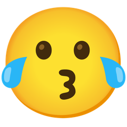 Face with tears of joy and Kissing face