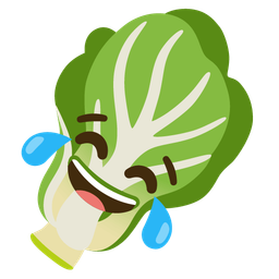 face with tears of joy and leafy green