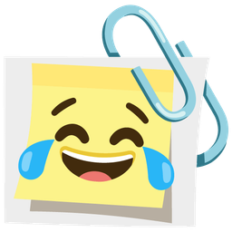 face with tears of joy and linked paperclips