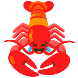 face with tears of joy and lobster