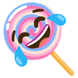face with tears of joy and lollipop