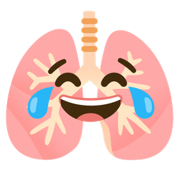 face with tears of joy and lungs