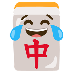 face with tears of joy and mahjong red dragon