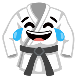 face with tears of joy and martial arts uniform