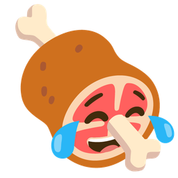 face with tears of joy and meat on bone