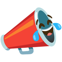face with tears of joy and megaphone