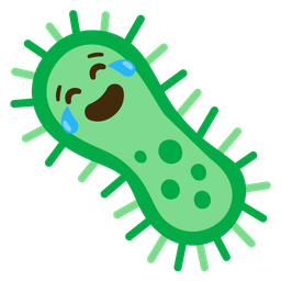 face with tears of joy and microbe