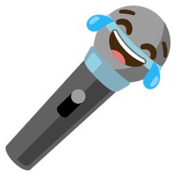 face with tears of joy and microphone