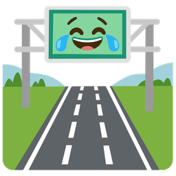 face with tears of joy and motorway