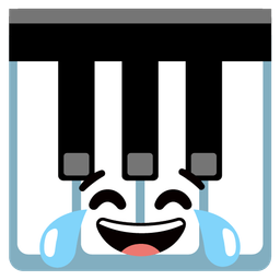 face with tears of joy and musical keyboard