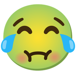 face with tears of joy and nauseated face