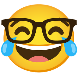 face with tears of joy and nerd face