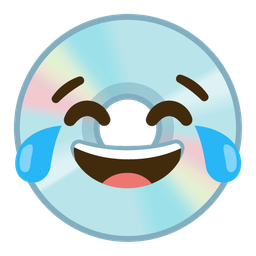 face with tears of joy and optical disk