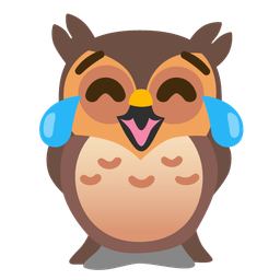 face with tears of joy and owl