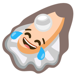 face with tears of joy and oyster